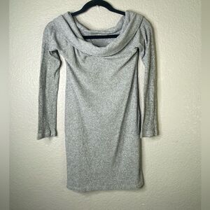 Heart & Hips Gray Ribbed Knit Sweater Dress | Size M 🩶